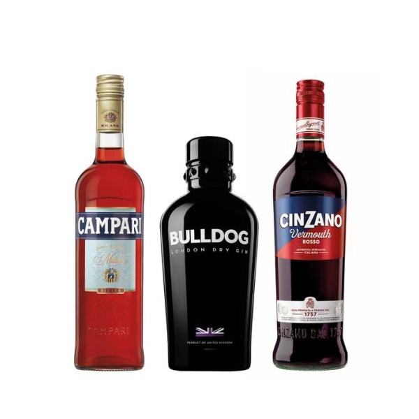 Zvýhodněný set Negroni = Campari + Bulldog Gin + Cinzano Rosso  2