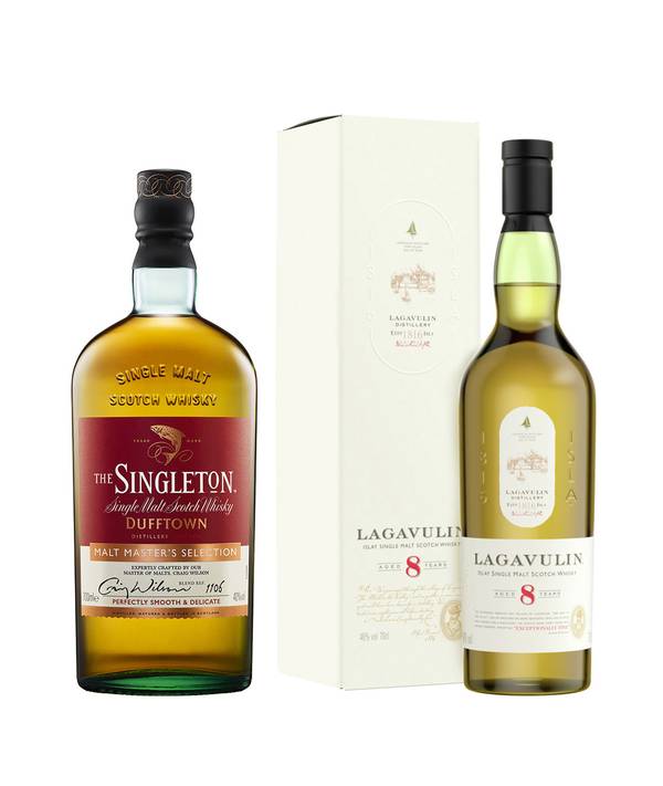 Zvýhodněný set = Lagavulin 8 Y.0. + The Singleton of Dufftown Malt Master's Selection 44 Zvýhodněný set = Lagavulin 8 Y.0. + The Singleton of Dufftown Malt Master's Selection 44